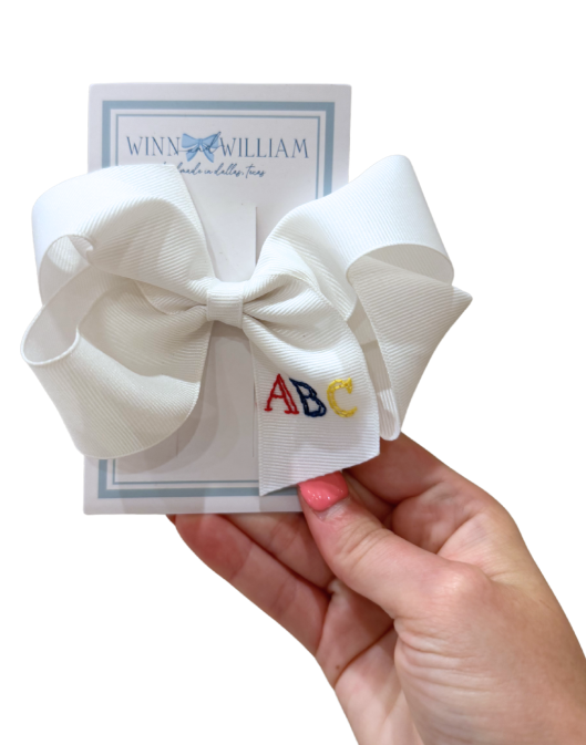 Medium White Bow w/ ABC from Anderson Parker