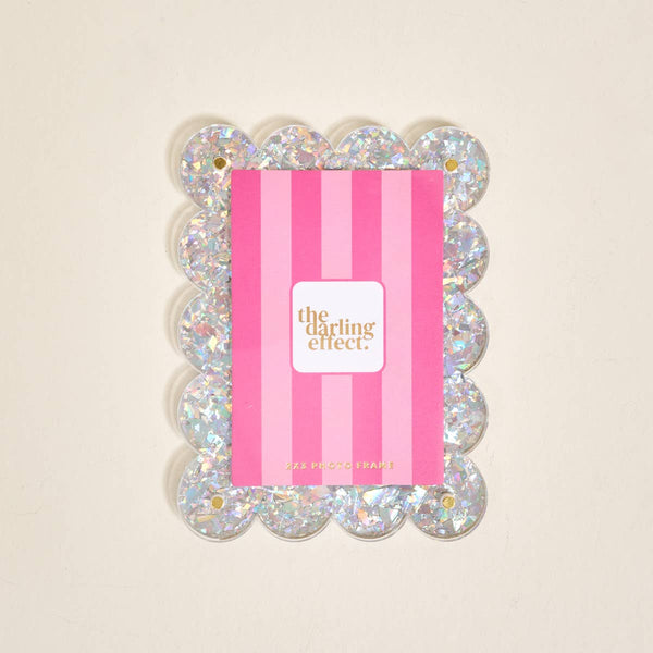 Mini Acrylic Picture Frame Magnet–Silver Glitter from Anderson Parker
