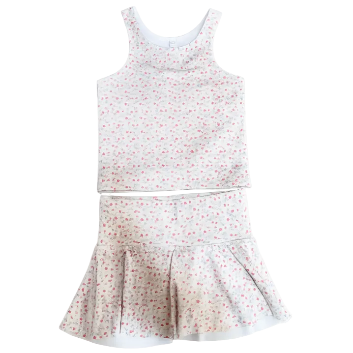 Mini Coral Floral Tank & Skirt Set from Anderson Parker