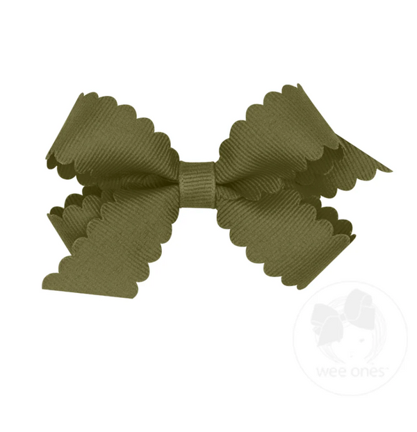 Mini Scallop Edge Bow - Sage from Anderson Parker