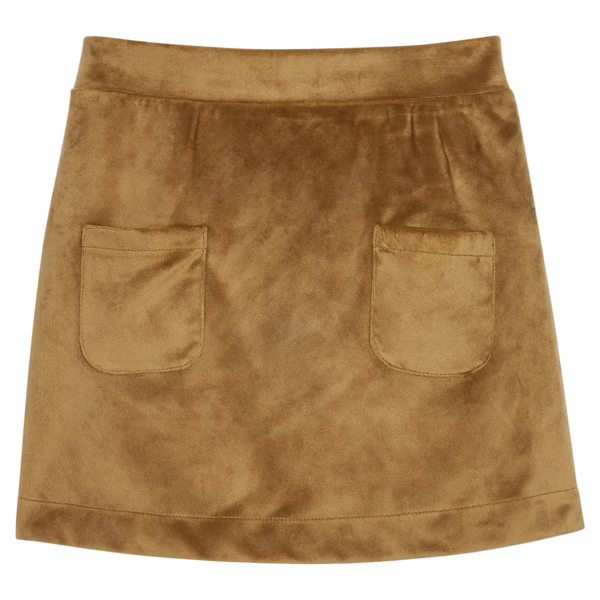 Mini Skort - Brown Faux Suede from Anderson Parker