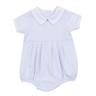 Mini Stripes Light Blue Collared S/S Boy Bubble from Anderson Parker