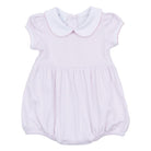 Mini Stripes Pink Collared S/S Girl Bubble from Anderson Parker