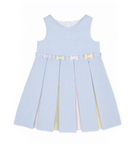 Multicolor Seersucker Pleated Dress from Anderson Parker