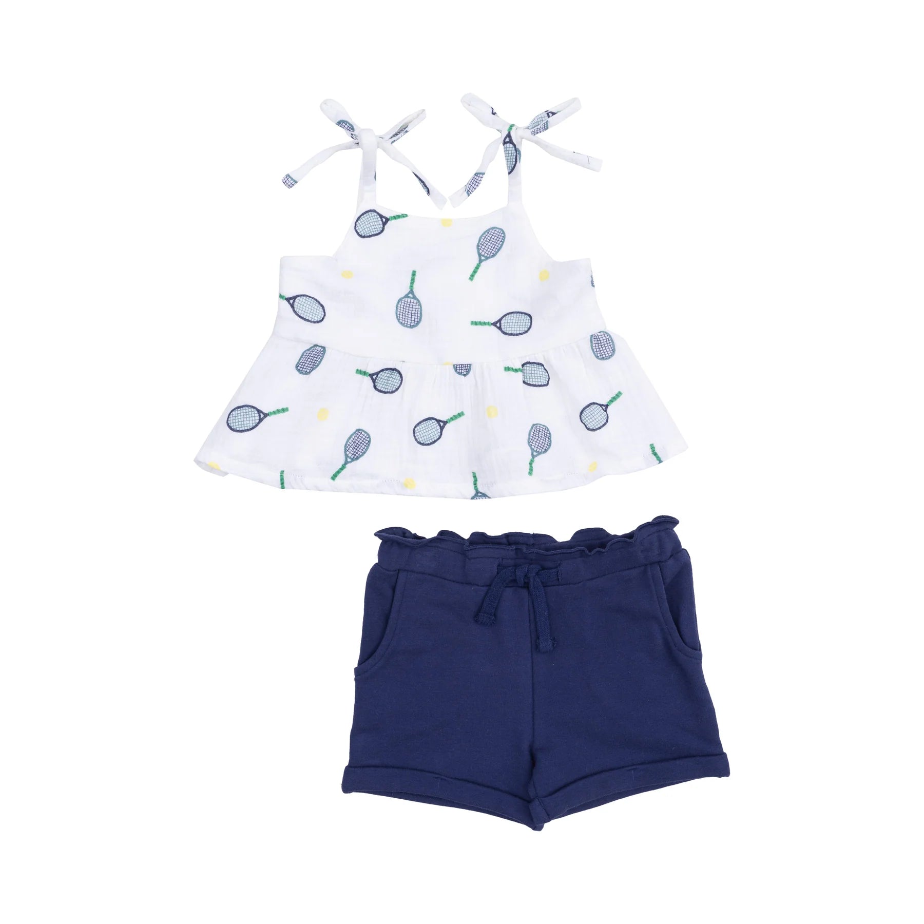 Muslin Peplum Tank with Smocking and French Terry Paperback Short from Anderson Parker