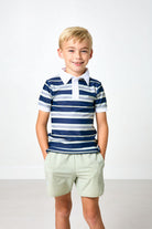 Navy Retro Stripe Polo Shirt from Anderson Parker
