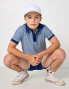 Navy Thin Stripe Polo Shirt from Anderson Parker