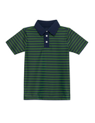 Navy/dark Green Qb Stripe Polo Shirt from Anderson Parker