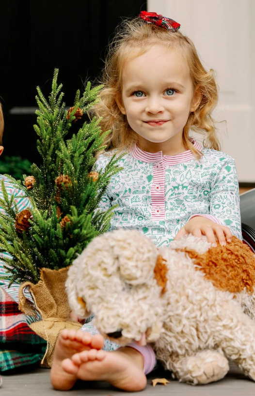 North Pole Christmas Two Piece Kids Henley Pajamas from Anderson Parker