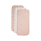 ORGANIC MUSLIN BURP CLOTHS, 3 PACK - DESERT PINK + IVORY from Anderson Parker
