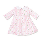 Ogee Lace Floral - Box Pleat Dress W/ 3/4 Sleeve + Peterpan Collar & Diaper Cover from Anderson Parker