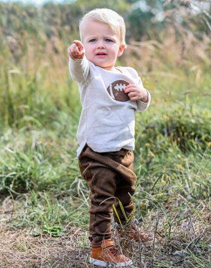 Oh Baby! Football Long Sleeve Tee - Malt from Anderson Parker