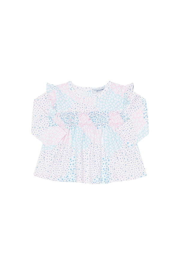 PATCHWORK SMOCKED DRESS LS SET from Anderson Parker