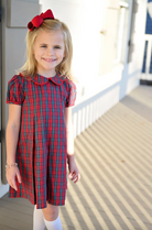 Paige Pleat Dress - Red Christmas Plaid from Anderson Parker