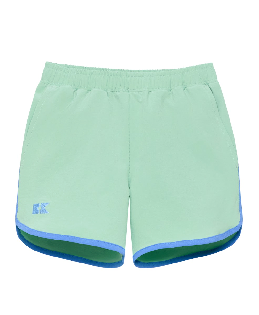 Palm Green Retro Super Short With Sky Blue Piping from Anderson Parker