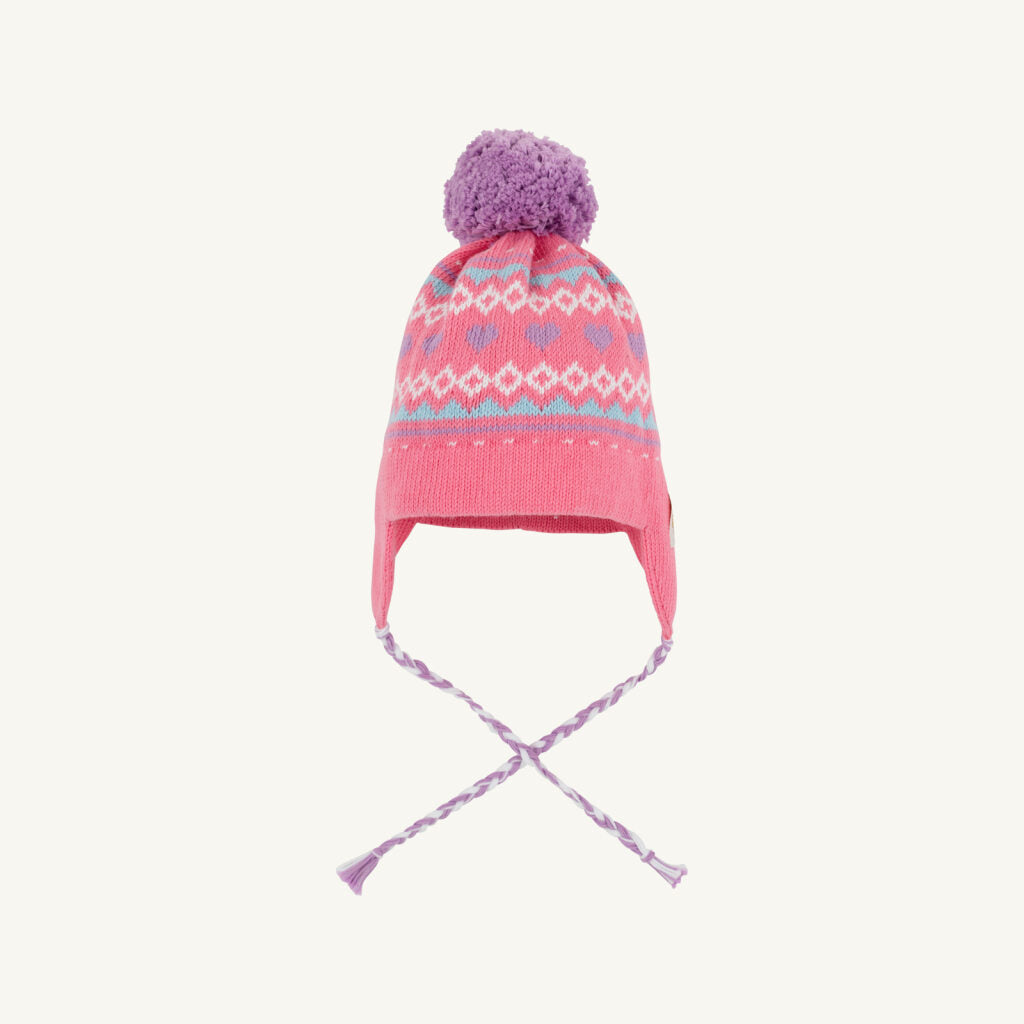 Parrish Pom Pom Hat - Winter Park Pink/Fairisle Hearts from Anderson Parker
