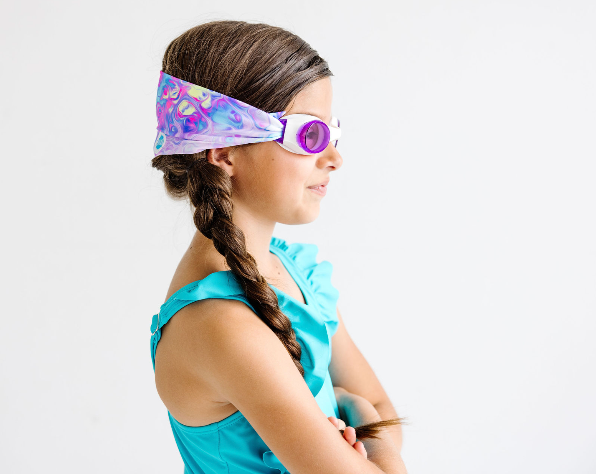 Pastel Swirl Swim Goggles from Anderson Parker