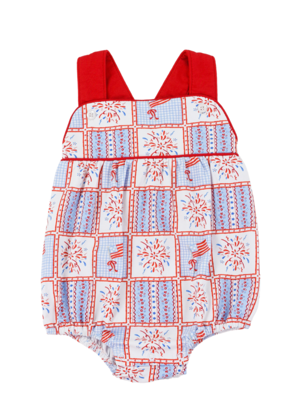 Patriotic Patchwork Silas Sunsuit from Anderson Parker