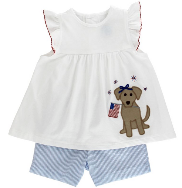 Patriotic Pup Knit Short Set from Anderson Parker