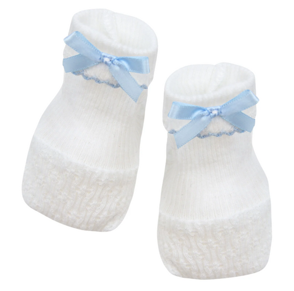 Paty Knit Booties - No Bow - Blue from Anderson Parker