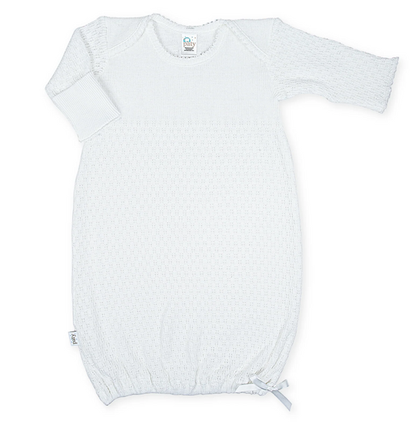 Paty Knit Overlap Shoulder Gown - No Bow - White from Anderson Parker