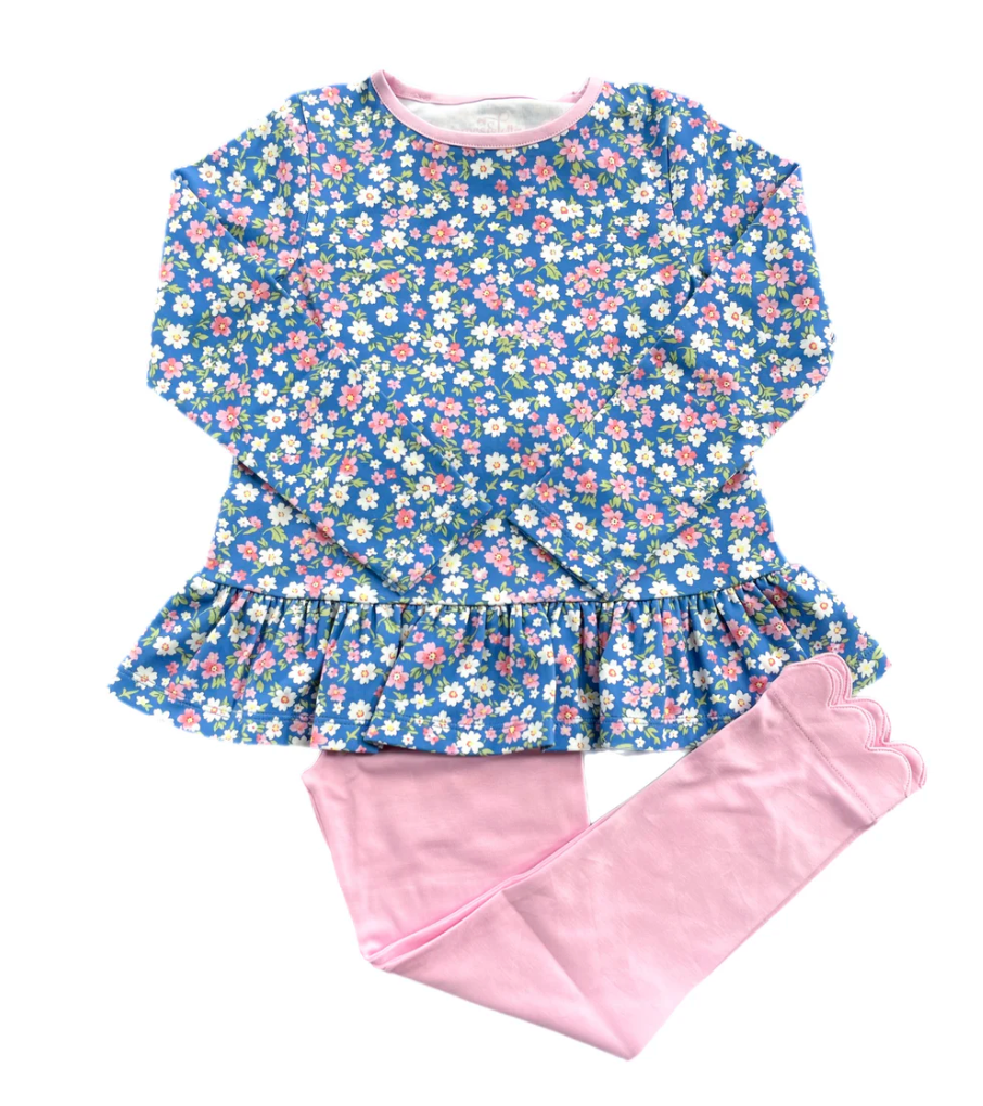 Peggy Peplum Legging Set - Fall Floral Knit from Anderson Parker