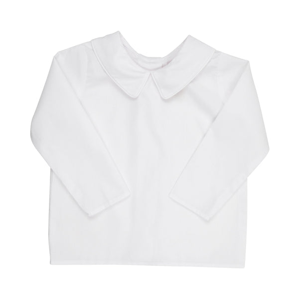 Peter Pan Collar Shirt - Broadcloth - Long Sleeve - Worth Ave White from Anderson Parker