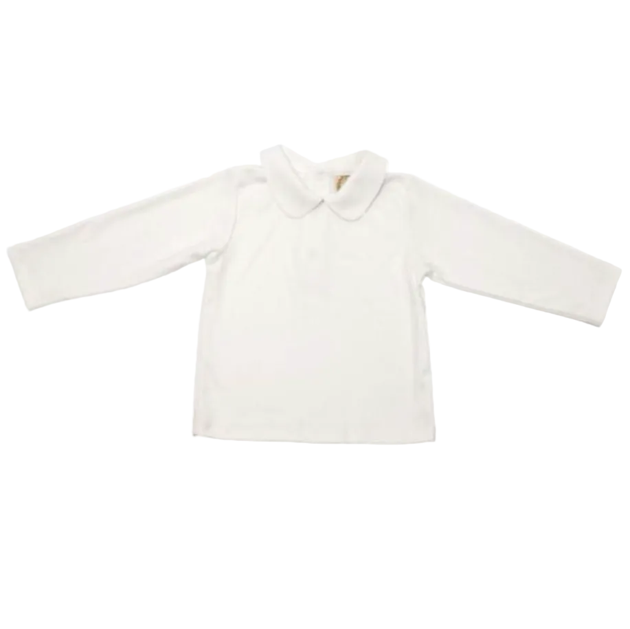 Peter Pan Collar Shirt Long Sleeve - Worth Ave White from Anderson Parker