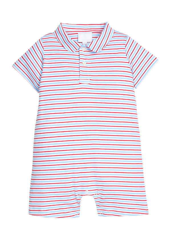 Peter Pan Polo Romper - Primary Stripe from Anderson Parker