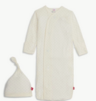 Pin Dot Cream Modal Magnetic Gown & Hat Set from Anderson Parker