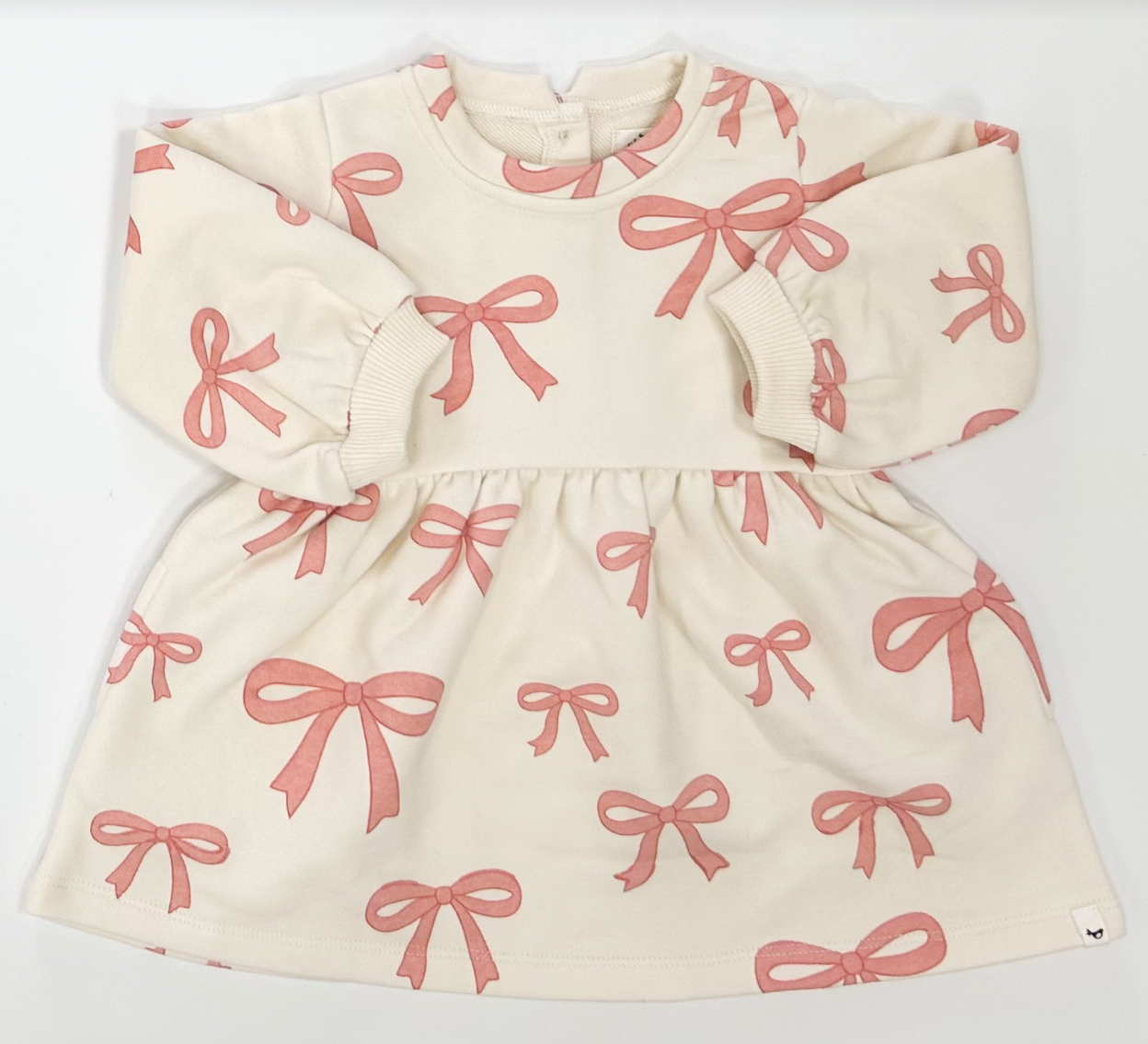 Pink Bows French Terry Josephine Dress from Anderson Parker