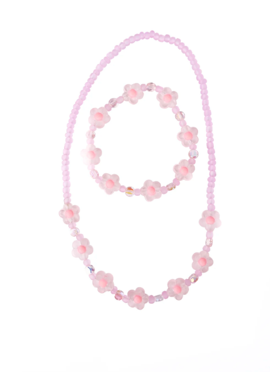 Pink Crystal Blooms Necklace & Bracelet Set from Anderson Parker