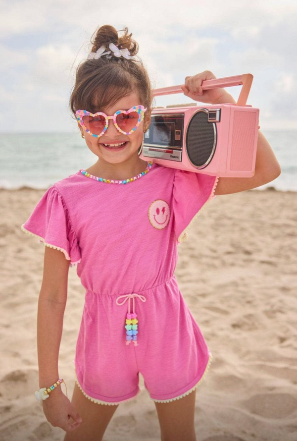 Pink Gems Emoji Romper from Anderson Parker