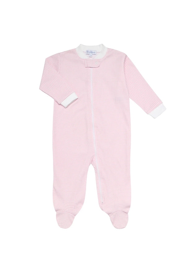 Pink Gingham Zipper Footie from Anderson Parker