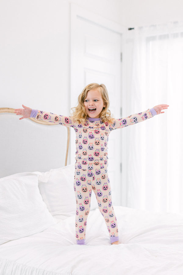 Pink Halloween Bucket PJ Set