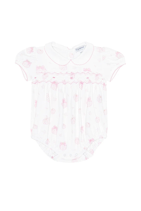 Pink Pumpkin Patch Smocked Bubble from Anderson Parker