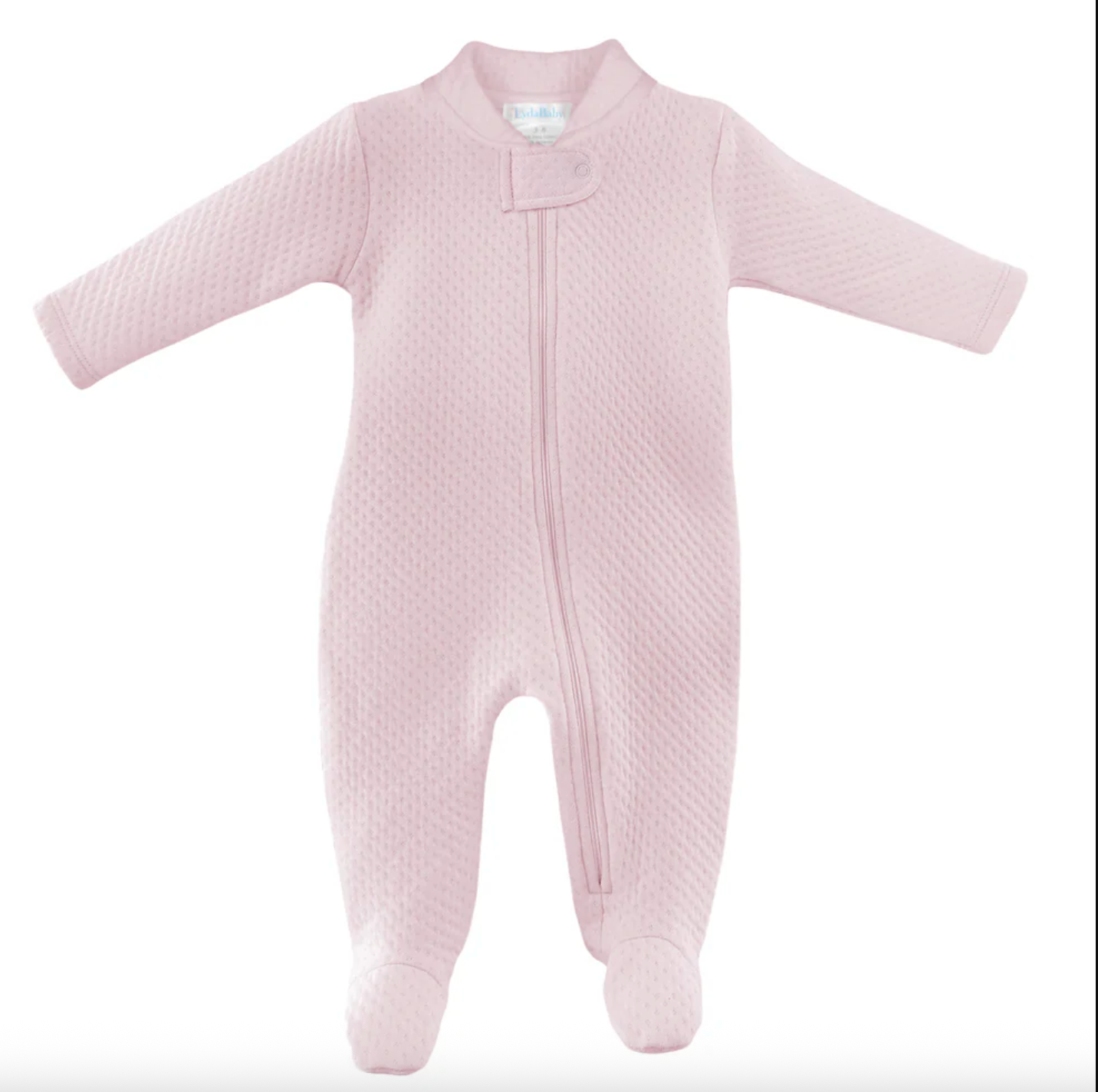 Pink Quilted Zipper Footie from Anderson Parker