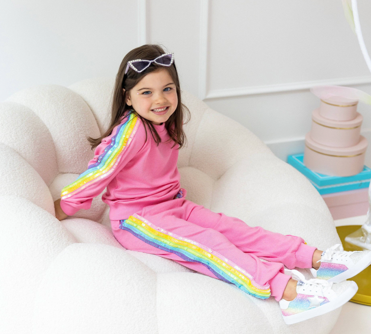 Pink Rainbow Sequin Set from Anderson Parker