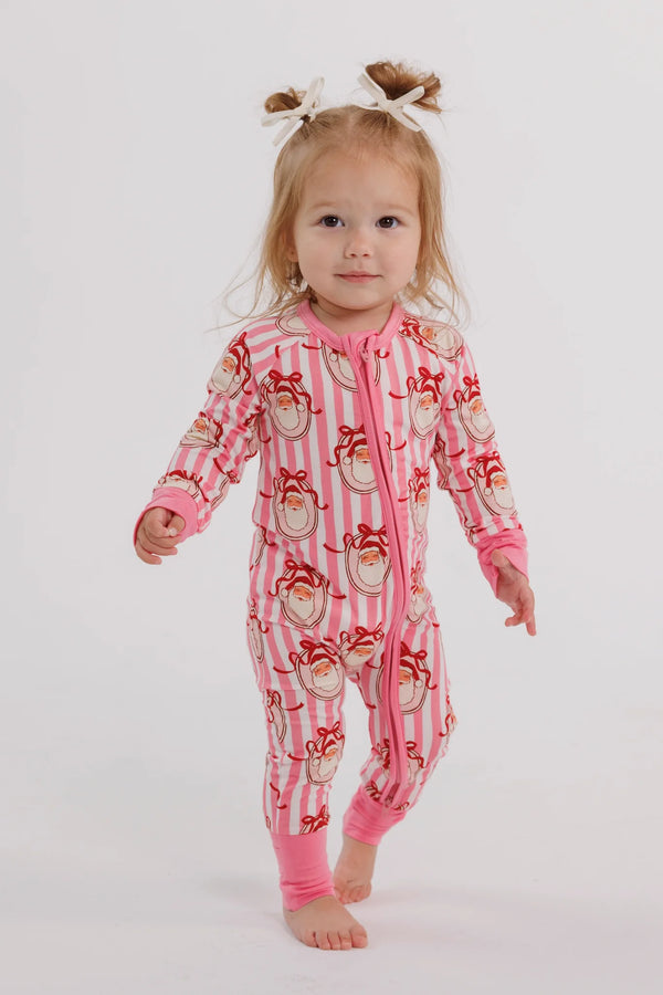 Pink Santa Claus Lane Zipper Romper from Anderson Parker