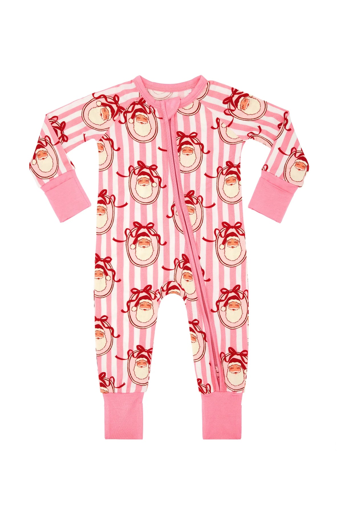 Pink Santa Claus Lane Zipper Romper from Anderson Parker