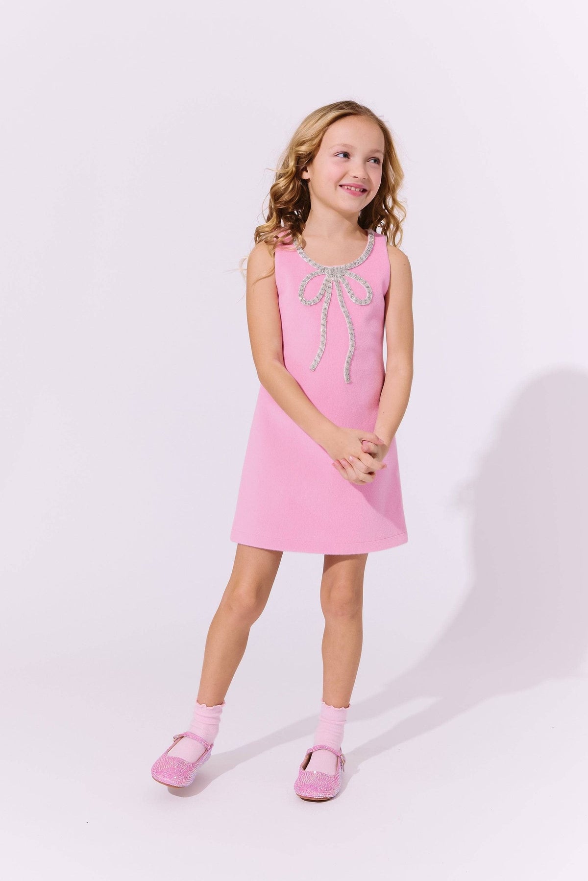 Pink Velvet Bow Princess Dress from Anderson Parker