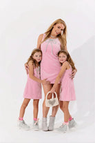 Pink Velvet Bow Princess Dress from Anderson Parker