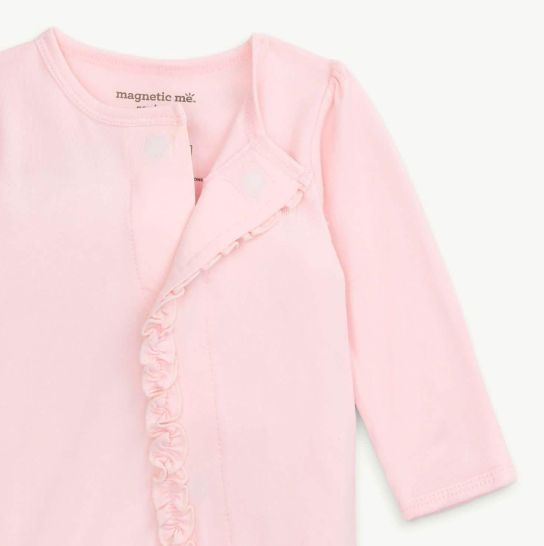 Pink dogwood modal magnetic parent favorite footie with ruffles from Anderson Parker