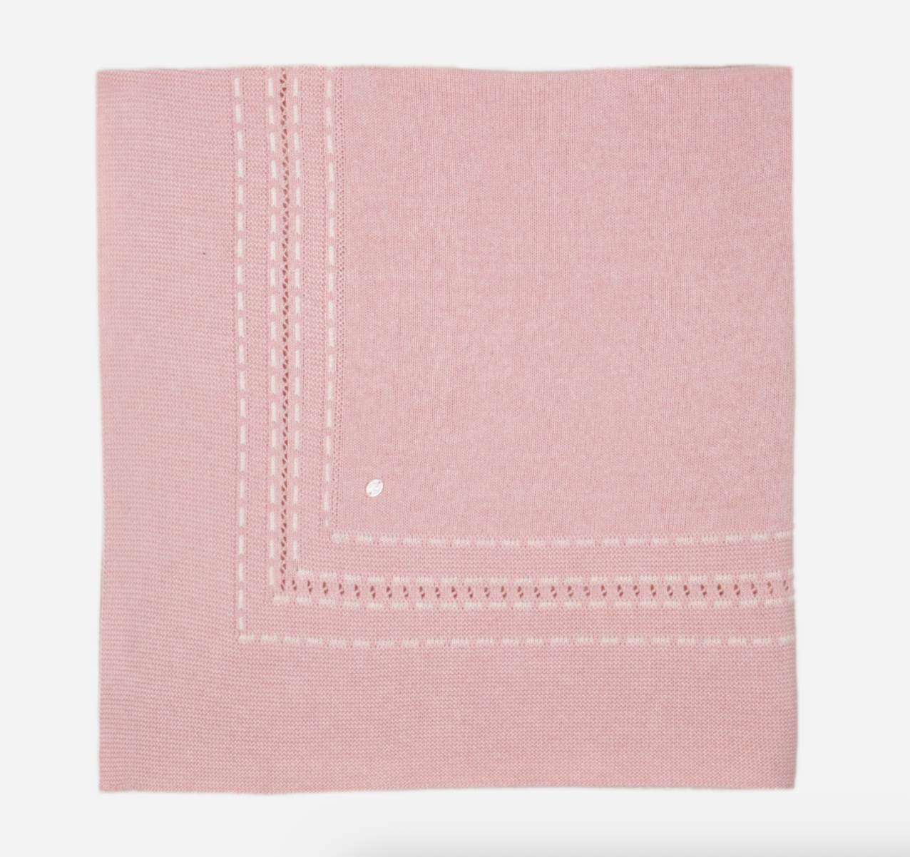 Pink knit blanket with topstitching from Anderson Parker