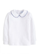 Piped Peter Pan Shirt - Gray Blue from Anderson Parker