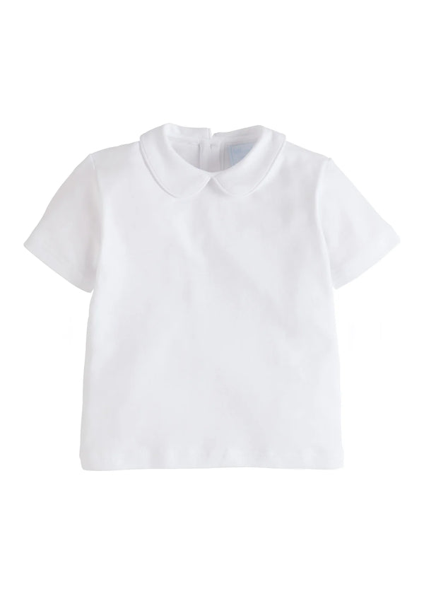 Piped Peter Pan Short Sleeve - White from Anderson Parker