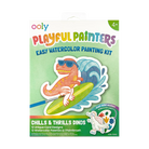 Playful Painters Easy Watercolor Painting Kit - Chills & Thrills Dinos - 12 Cards 12 Palettes 1 Paintbrush from Anderson Parker
