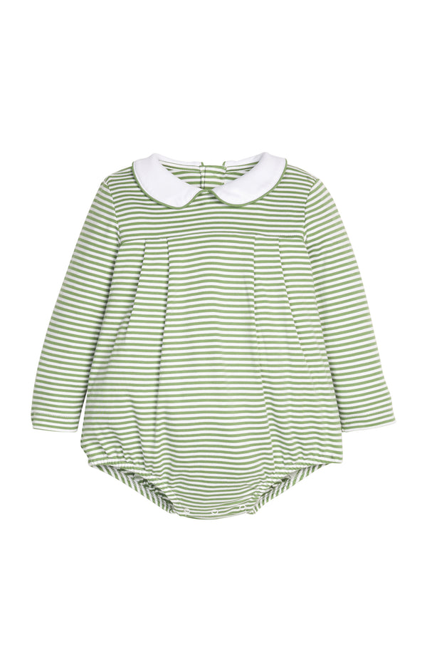 Pleated Peter Pan Bubble - Watercress Stripe from Anderson Parker
