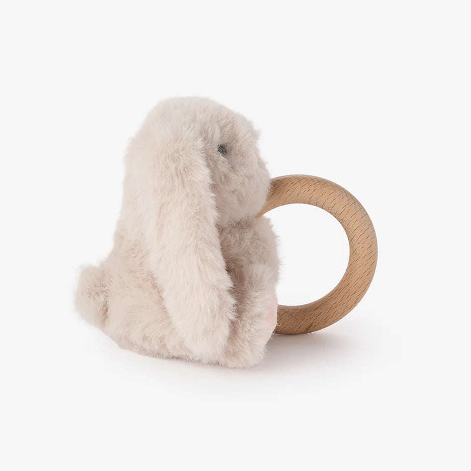 Plush Bunny Wooden Ring Rattle from Anderson Parker