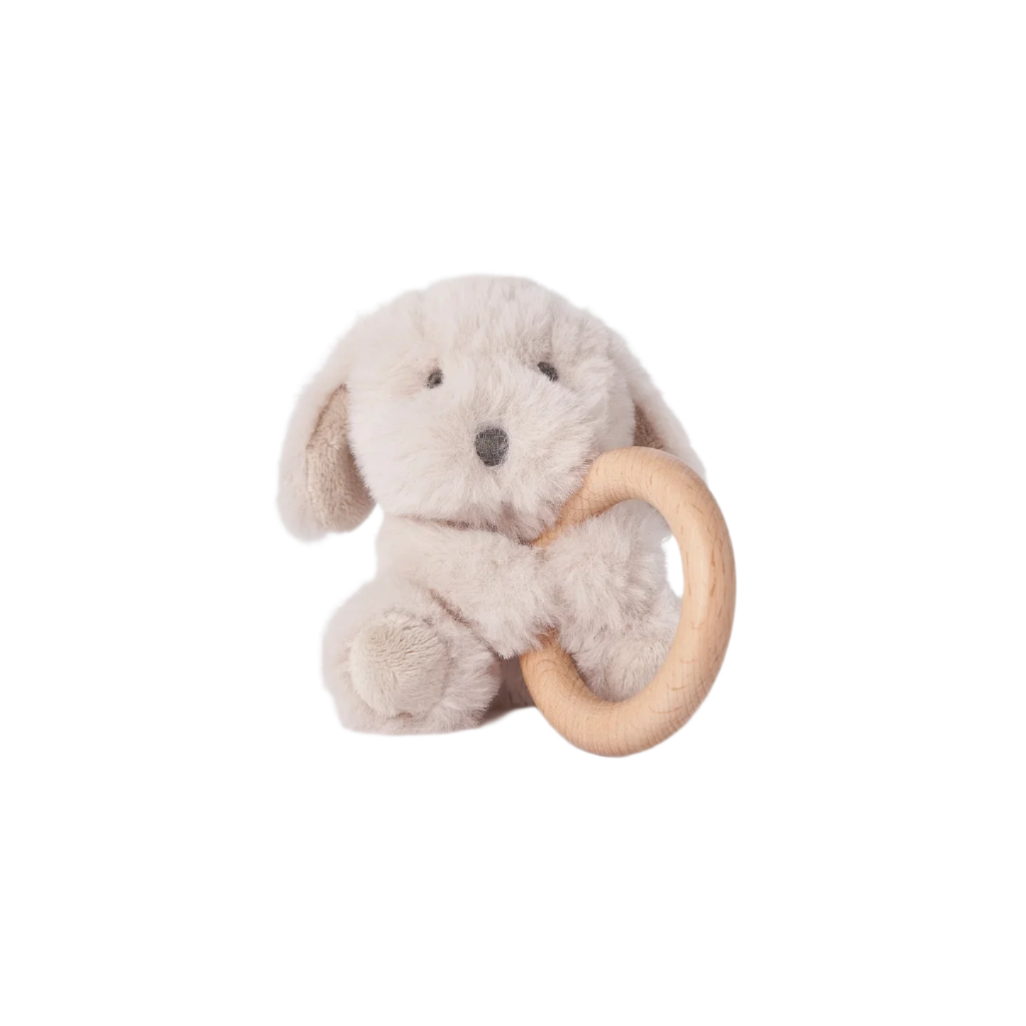 Plush Puppy Wooden Ring Rattle from Anderson Parker